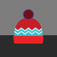 une conception simple d'un article spécifique hygge - une casquette rouge et bleue vecteur