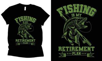 conception de t-shirt la pêche est mon régime de retraite vecteur