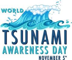conception de bannière de la journée mondiale de sensibilisation au tsunami vecteur