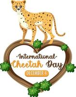 modèle d'affiche de la journée internationale du guépard vecteur