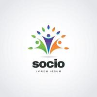 coloré vie sociale logo signe symbole icône vecteur