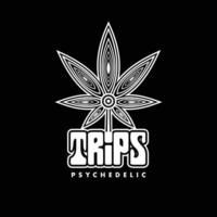 icône de symbole de logo de cannabis psychédélique créatif vecteur