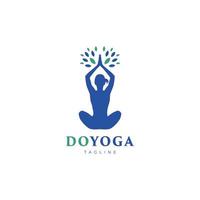 icône de symbole de conception de logo de méditation de yoga féminin vecteur