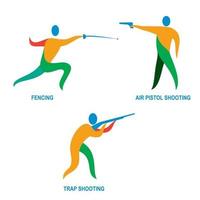 icône du sport de tir et d'escrime vecteur