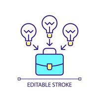 développer des idées de démarrage icône de couleur rvb. investir des solutions rentables dans les affaires. lancement de produit. illustration vectorielle isolée. dessin au trait rempli simple. trait modifiable. vecteur