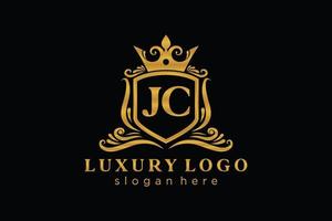 modèle initial de logo de luxe royal de lettre jc dans l'art vectoriel pour le restaurant, la royauté, la boutique, le café, l'hôtel, l'héraldique, les bijoux, la mode et d'autres illustrations vectorielles.