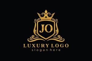 modèle initial de logo de luxe royal de lettre jo dans l'art vectoriel pour le restaurant, la royauté, la boutique, le café, l'hôtel, l'héraldique, les bijoux, la mode et d'autres illustrations vectorielles.