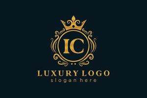 modèle initial de logo de luxe royal de lettre ic dans l'art vectoriel pour le restaurant, la royauté, la boutique, le café, l'hôtel, l'héraldique, les bijoux, la mode et d'autres illustrations vectorielles.