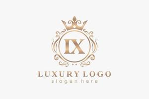 modèle initial de logo de luxe royal de lettre ix dans l'art vectoriel pour le restaurant, la royauté, la boutique, le café, l'hôtel, l'héraldique, les bijoux, la mode et d'autres illustrations vectorielles.