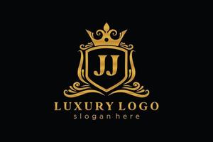 modèle initial de logo de luxe royal de lettre jj dans l'art vectoriel pour le restaurant, la royauté, la boutique, le café, l'hôtel, l'héraldique, les bijoux, la mode et d'autres illustrations vectorielles.