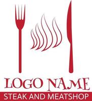 logo de magasin de steak et de viande vecteur gratuit