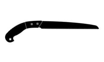 silhouette de scie à élaguer, illustration d'outil de jardinage pour le travail du bois vecteur