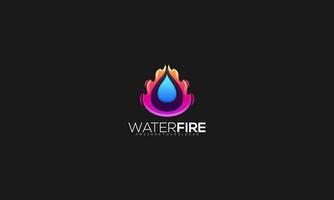 illustration de logo vectoriel style coloré dégradé de feu d'eau