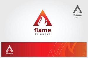 modèle de logo vectoriel de triangle de flamme. forme inhabituelle de vecteur de feu. éléments de modèle de conception de vecteur pour votre application ou votre entreprise.