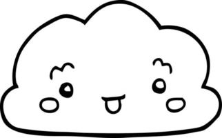 nuage de dessin animé dessin au trait vecteur