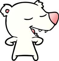 personnage d'ours polaire de vecteur en style cartoon