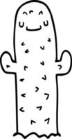 dessin au trait dessin animé cactus vecteur