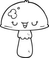 champignon de dessin animé dessin au trait vecteur