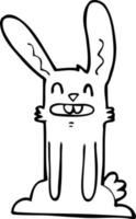 dessin au trait lapin de dessin animé vecteur