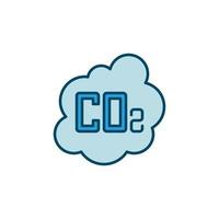 icône de couleur moderne de concept de vecteur de dioxyde de carbone co2