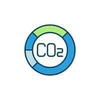 co2 camembert vecteur concept dioxyde de carbone icône colorée