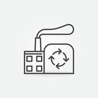 icône de concept de pollution de vecteur d'usine dans le style de ligne mince