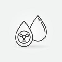 icône de ligne de concept de pollution de vecteur de goutte d'eau radioactive