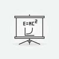 icône de concept de vecteur de contour de tableau de présentation de physique