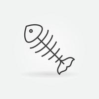 icône de ligne de concept de pollution de l'eau de vecteur d'os de poisson