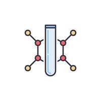 tube à essai avec icône colorée de concept de vecteur de molécule