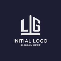 logo monogramme initial lg avec style en forme de pentagone vecteur