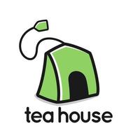 logo intelligent de maison de thé, style design plat vecteur