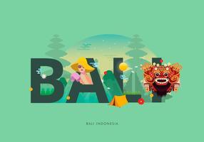 Barong Bali Typographie Illustration vecteur