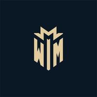 wm initiale pour le logo du cabinet d'avocats, le logo de l'avocat, les idées de conception de logo d'avocat vecteur