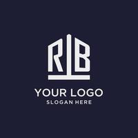 création de logo monogramme initial rb avec style en forme de pentagone vecteur