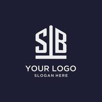 création de logo monogramme initial sb avec style en forme de pentagone vecteur