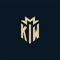 kw initial pour le logo du cabinet d'avocats, le logo de l'avocat, les idées de conception de logo d'avocat vecteur