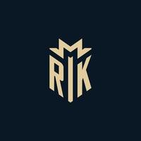 rk initial pour le logo du cabinet d'avocats, le logo de l'avocat, les idées de conception de logo d'avocat vecteur