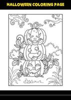 coloriage d'halloween pour les enfants. conception de page de coloriage d'art en ligne pour les enfants. vecteur