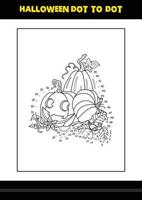 coloriage point à point d'halloween pour les enfants. conception de page de coloriage d'art en ligne pour les enfants. vecteur