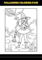 coloriage d'halloween pour les enfants. conception de page de coloriage d'art en ligne pour les enfants. vecteur