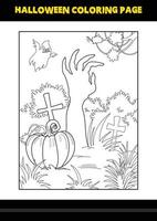 coloriage d'halloween pour les enfants. conception de page de coloriage d'art en ligne pour les enfants. vecteur