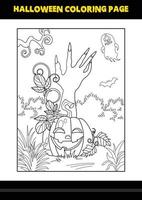 coloriage d'halloween pour les enfants. conception de page de coloriage d'art en ligne pour les enfants. vecteur