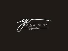 lettre gv signature logo template vecteur