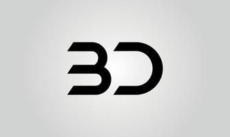 création de logo bd. modèle de vecteur gratuit de conception d'icône de logo de lettre initiale bd.