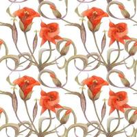 motif floral sans couture avec chalocortus orange vecteur