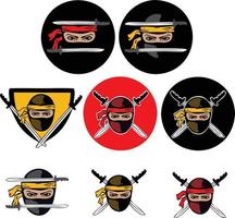 insigne, logo ninja, guerres d'épée, assassin, symbole. vecteur