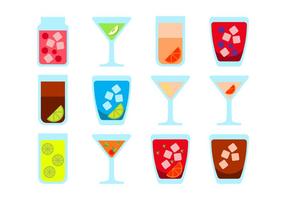 Vecteur gratuit d'icônes de boissons alcoolisées