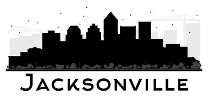 silhouette noir et blanc sur les toits de la ville de jacksonville. vecteur