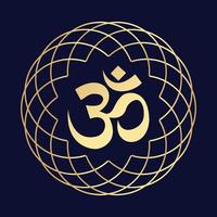 symbole hindou om en cercle géométrique vecteur